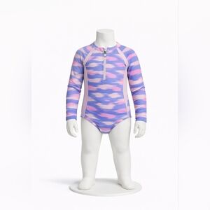 Kids Long Sleeve Swimwear in Pink and Purple